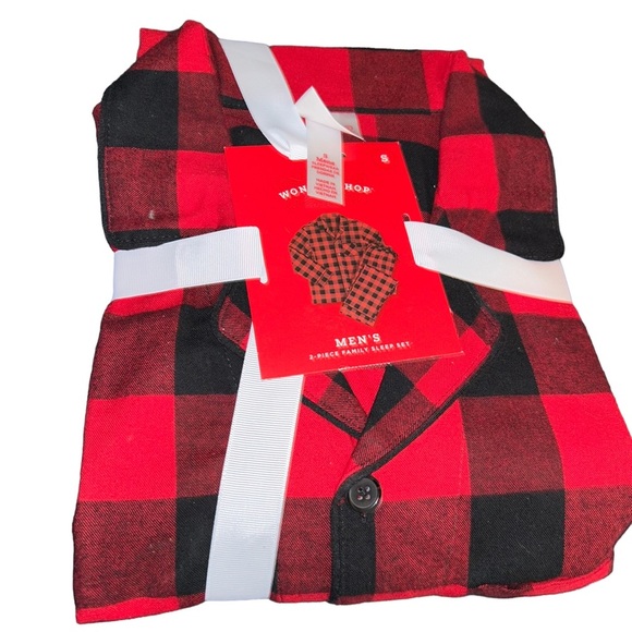 Men Red Buffalo Check 2-Piece Pajamas Family Sleep Set Wondershop Target small S - Picture 1 of 2